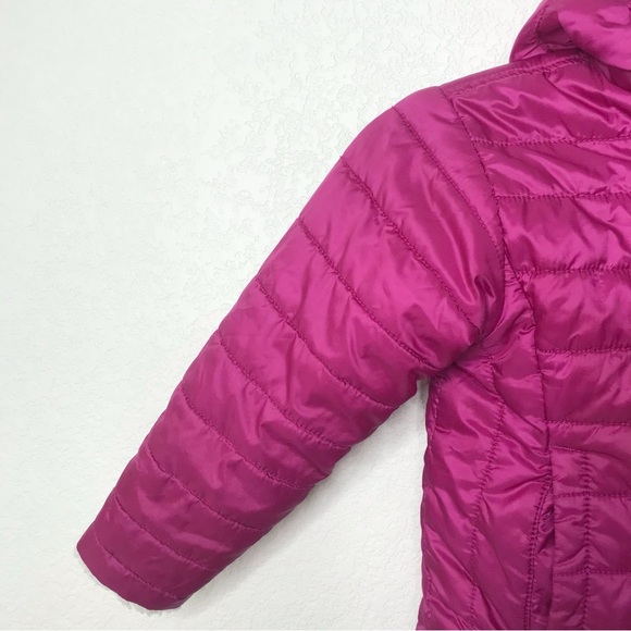 THE NORTH FACE Mossbud Swirl Reversible Hooded Puffer Jacket Dark Pink - Picture 4 of 15